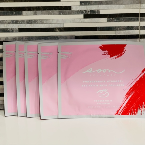 Soon Korean Skincare Pomegranate Hydrogel Eye Patch with Collagen.  5 pack - Picture 1 of 7